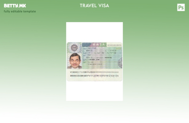 Шаблон за виза за Бугарија во модерен стил